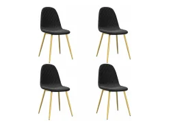 Sillas de comedor 4 unidades terciopelo negro