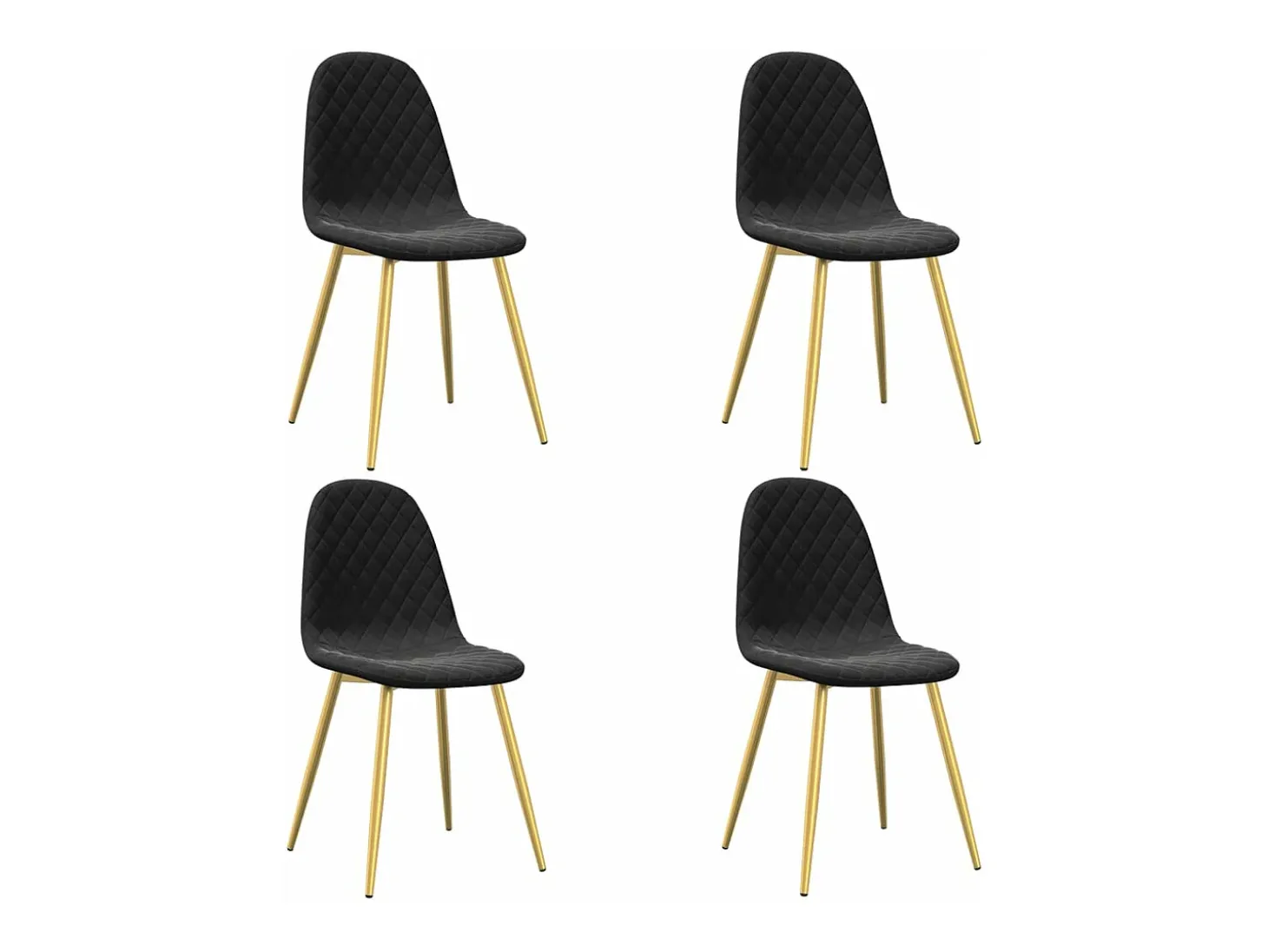 Sillas de comedor 4 unidades terciopelo negro