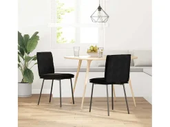 Sillas de comedor 2 unidades terciopelo negro