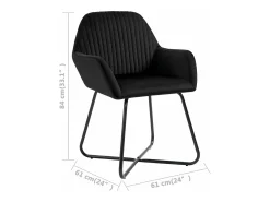 Sillas de comedor 4 unidades terciopelo negro
