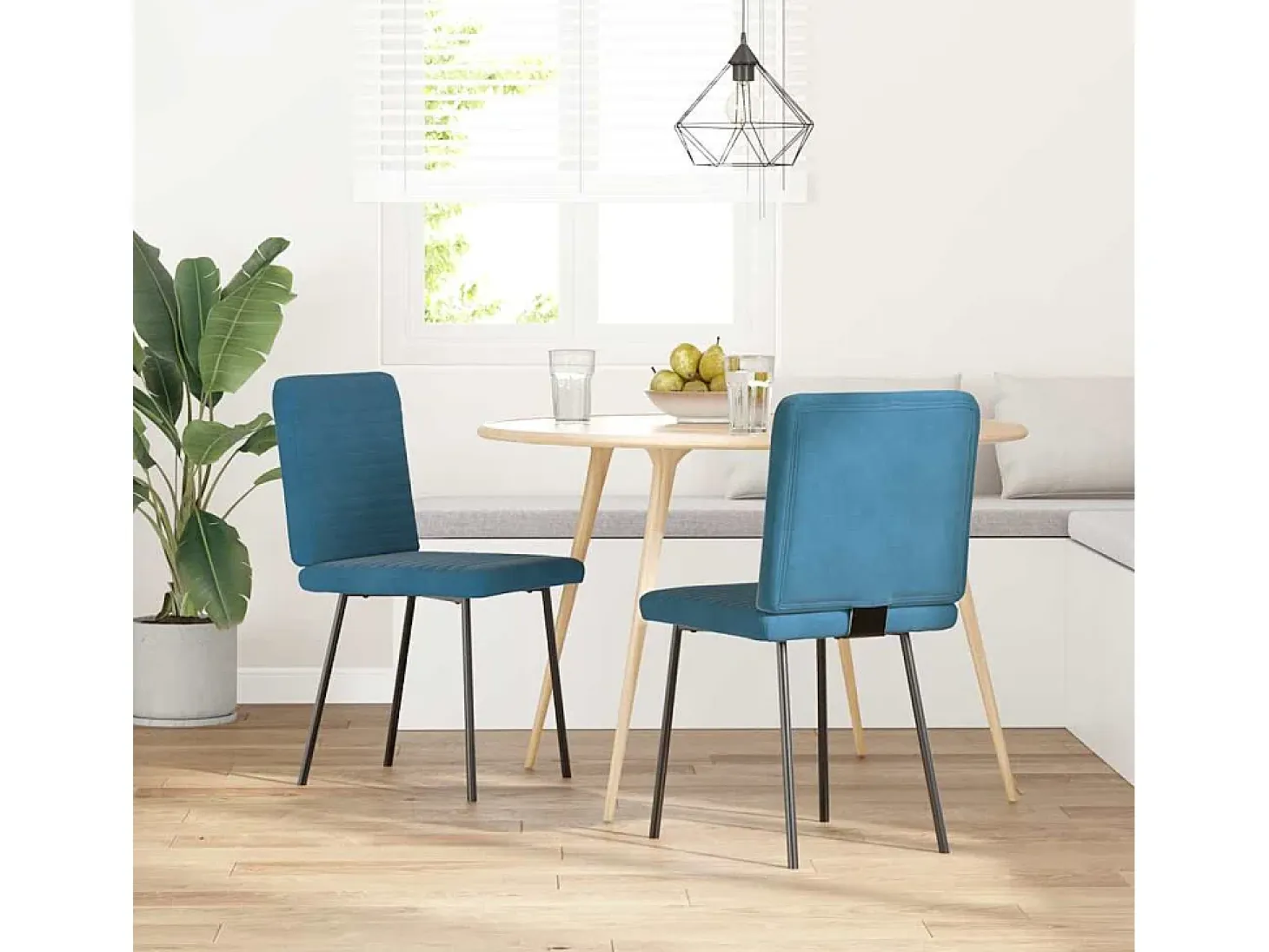 Sillas de comedor 2 unidades terciopelo azul