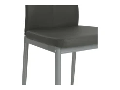 Sillas de comedor 4 unidades cuero sintético gris