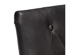 Sillas de comedor 6 unidades cuero auténtico de cabra negro