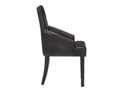 Sillas de comedor 6 unidades cuero auténtico de cabra negro