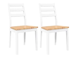 Sillas de comedor 2 unidades madera maciza de caucho blanco