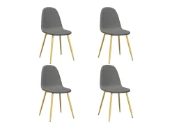 Sillas de comedor 4 unidades terciopelo gris claro