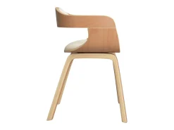 Sillas de comedor 6 unidades cuero sintético y madera curvada crema