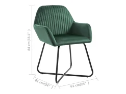 Sillas de comedor 4 unidades de terciopelo verde