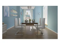 Sillas de comedor 4 unidades cuero sintético blanco