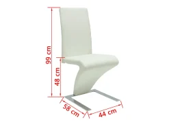 Sillas de comedor 4 unidades cuero sintético blanco