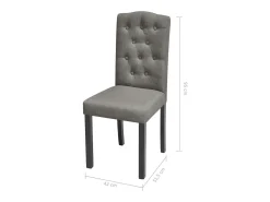 Sillas de comedor 2 unidades tela gris