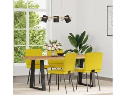 Sillas de comedor 4 unidades terciopelo amarillo