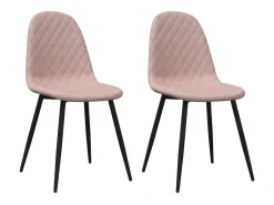 Sillas de comedor 2 unidades de terciopelo rosa