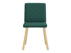 Sillas de comedor 4 unidades tela verde oscuro