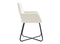 Sillas de comedor 4 unidades terciopelo crema