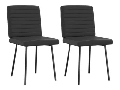 Sillas de comedor 2 unidades cuero sintético negro