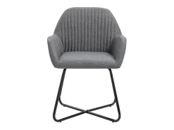 Sillas de comedor 2 unidades tela gris oscuro