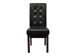 Sillas de comedor 2 unidades cuero sintético negro