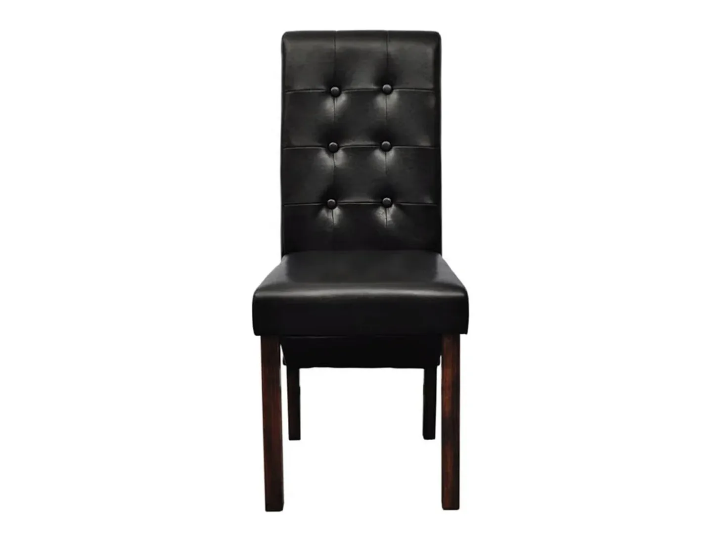 Sillas de comedor 2 unidades cuero sintético negro