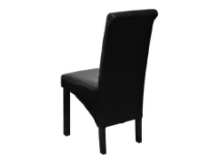 Sillas de comedor 2 unidades cuero sintético negro