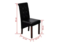 Sillas de comedor 2 unidades cuero sintético negro