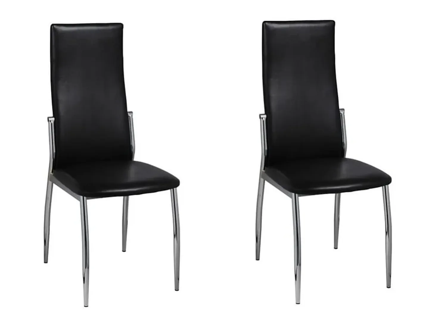 Sillas de comedor 2 unidades cuero sintético negro
