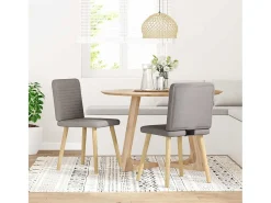 Sillas de comedor 2 unidades tela gris taupé