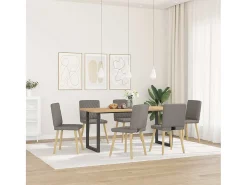 Sillas de comedor 6 unidades de tela gris taupe