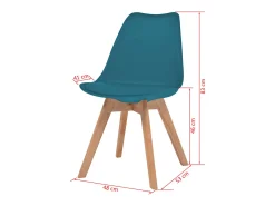 Sillas de comedor 6 unidades plástico turquesa