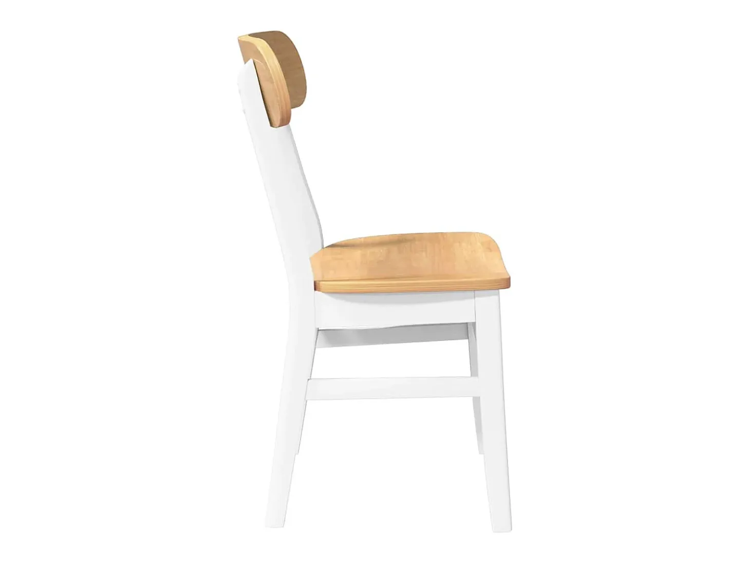Sillas de comedor 2 unidades madera maciza de caucho blanco