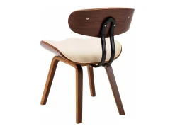 Sillas de comedor 2 unidades madera curvada y cuero sintético crema