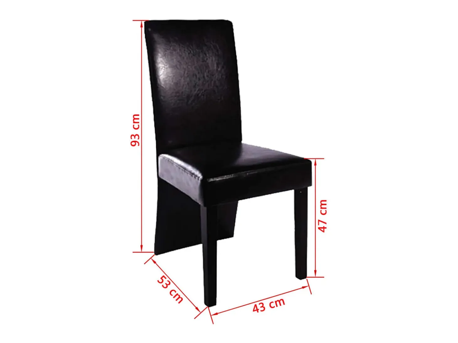 Sillas de comedor 4 unidades cuero sintético negro