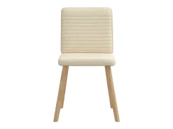 Sillas de comedor 6 unidades tela color crema