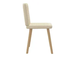 Sillas de comedor 6 unidades tela color crema