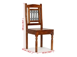 Sillas de comedor 2 unidades madera maciza color miel clásico