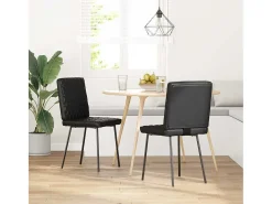 Sillas de comedor 2 unidades cuero sintético negro