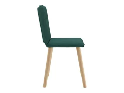 Sillas de comedor 2 unidades tela verde oscuro
