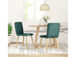 Sillas de comedor 2 unidades tela verde oscuro