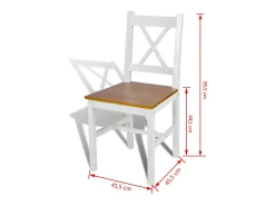 Sillas de comedor 6 unidades madera de pino blancas