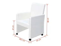 Sillas de comedor 4 unidades cuero sintético blanco