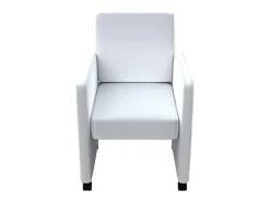 Sillas de comedor 4 unidades cuero sintético blanco