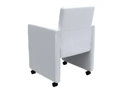 Sillas de comedor 4 unidades cuero sintético blanco