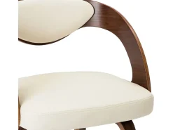 Sillas de comedor 6 unidades madera curvada y cuero sintético crema