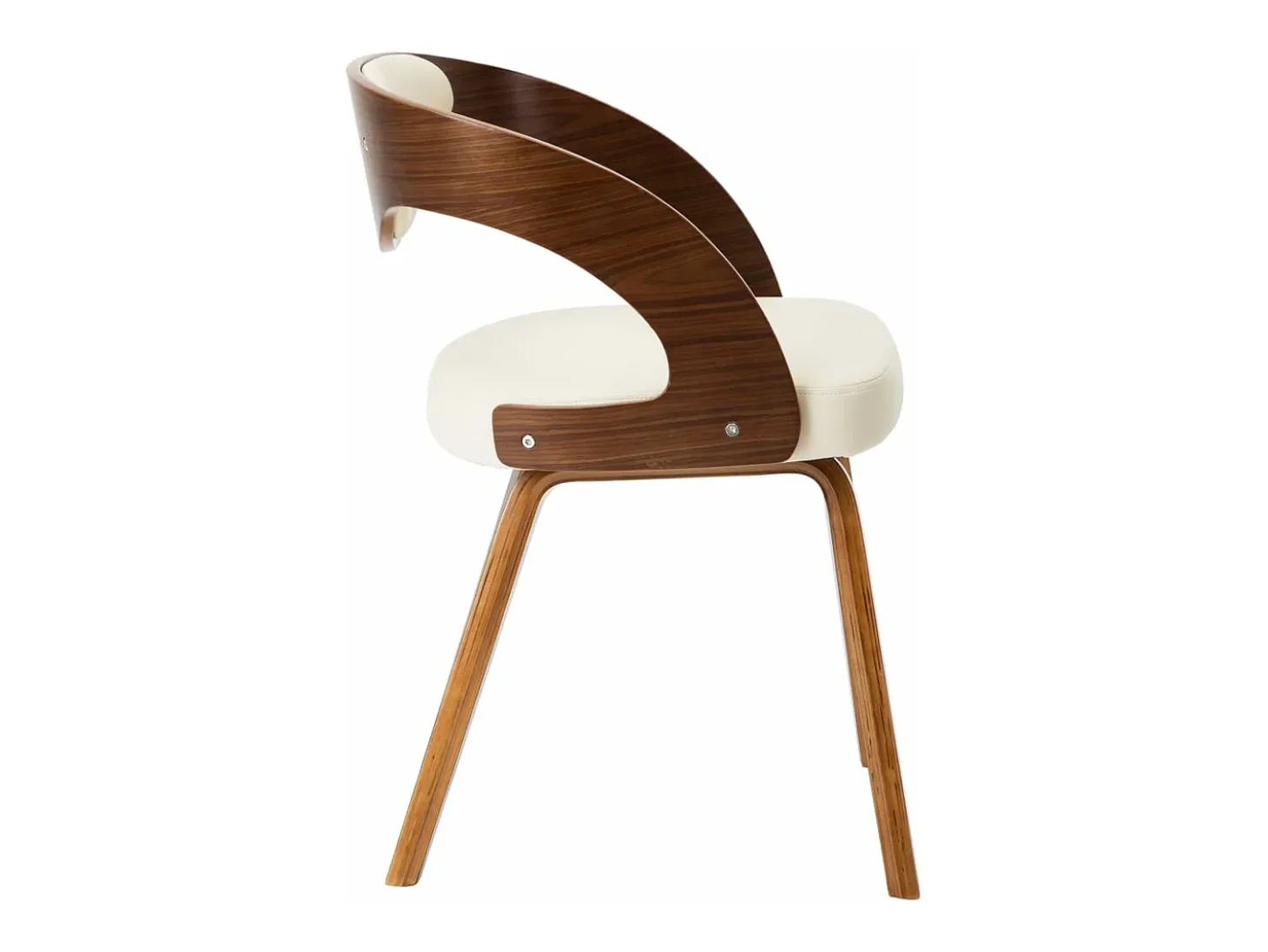 Sillas de comedor 6 unidades madera curvada y cuero sintético crema
