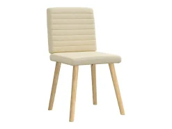 Sillas de comedor 4 unidades tela color crema