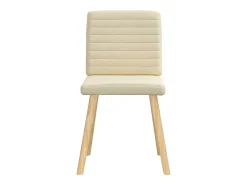 Sillas de comedor 4 unidades tela color crema
