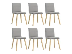 Sillas de comedor 6 unidades tela gris nube