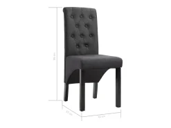 Sillas de comedor 6 unidades tela gris oscuro