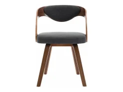 Sillas de comedor 4 unidades madera curvada y tela gris oscuro
