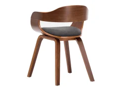 Sillas de comedor 2 unidades tela y madera curvada gris oscuro